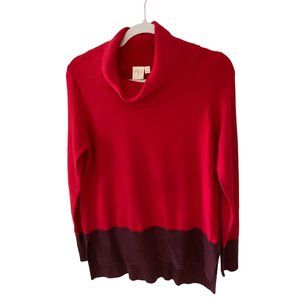 NWT  ADYSON PARKER COLORBLOCKED COWLNECK SWEATER REGATTA RED  Small